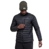 100% recycled Earthrise 20 denier outer fabric detail on Mountain Equipment Earthrise Men's Jacket in Black