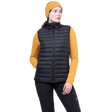 Mountain Equipment Earthrise Women's Vest in Black - back view showing fit and recycled down insulation