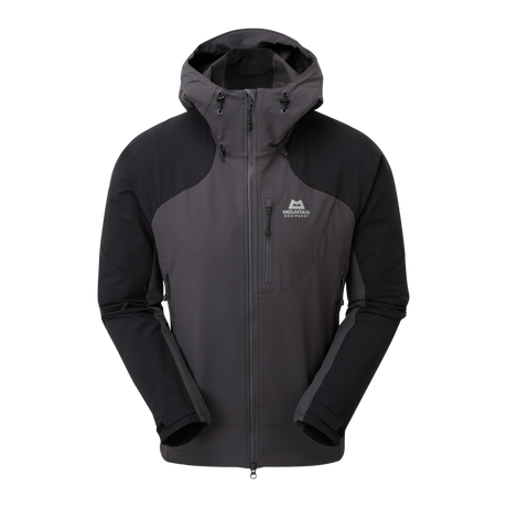Mountain Equipment Frontier Men's Jacket in Anvil Grey/Black - back view showing articulated pre-shaped sleeves