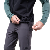 EXOLITE 210 double weave softshell fabric detail on Mountain Equipment Frontier Men's Vest in Black with PFAS-free DWR