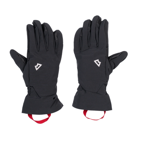Mountain Equipment G2 Alpine Women's Glove in Black/Shadow - palm view showing water-resistant goatskin leather