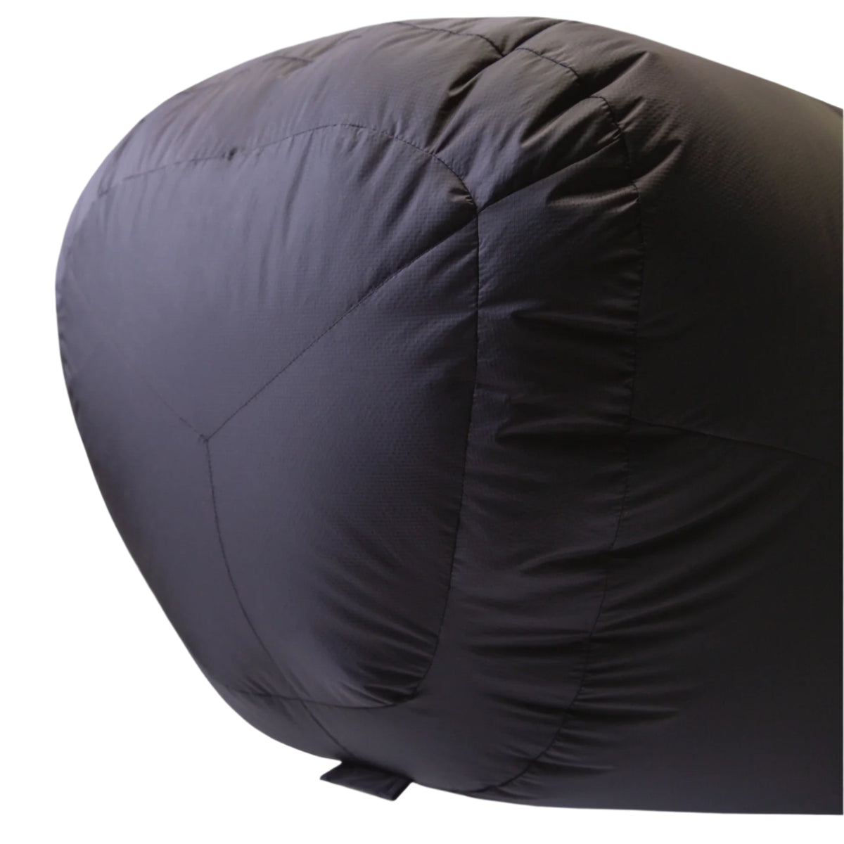 Full-length Gemini zip baffle detail on Mountain Equipment Glacier 1000 Sleeping Bag in Obsidian