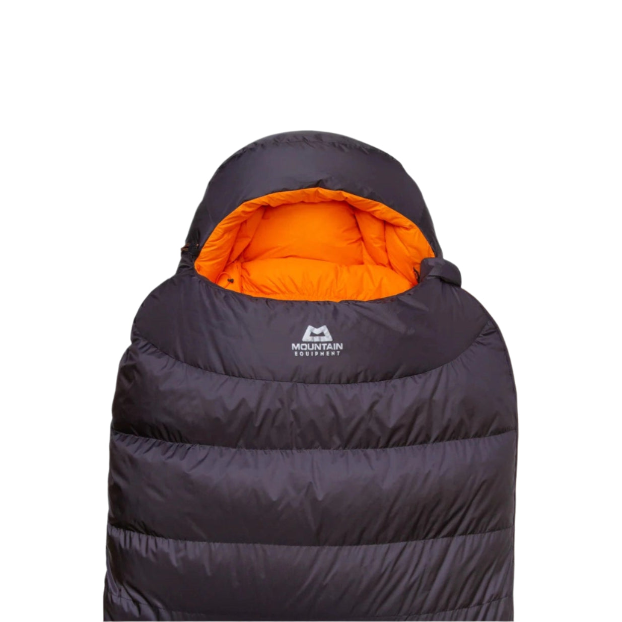 6-baffle anatomically shaped and offset foot box detail on Mountain Equipment Glacier 300 Sleeping Bag in Obsidian