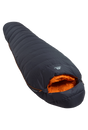 Mountain Equipment Glacier 300 Sleeping Bag in Obsidian - full length view showing 296 g of 700+ fill power duck down and lightweight Alpine fit construction