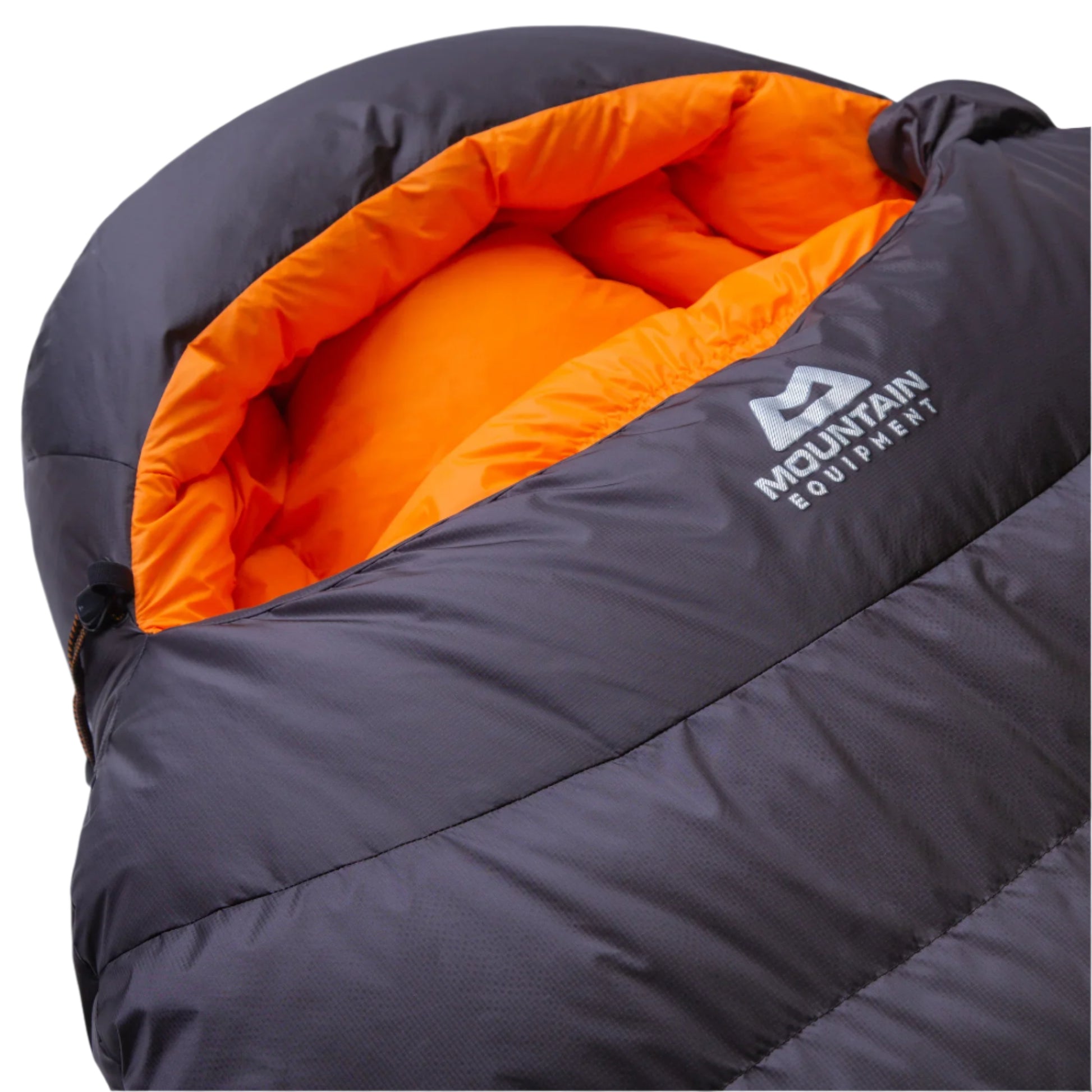 Mountain Equipment Glacier 300 Sleeping Bag in Obsidian - lifestyle view showing lightweight summer sleeping bag for alpine mountaineering and backpacking