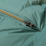 Full-length Gemini zip baffle detail on Mountain Equipment Glacier 450 Women's Sleeping Bag in Sage