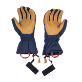 Mountain Equipment Guide Glove in Cosmos/Tan - palm view showing water-resistant goatskin leather