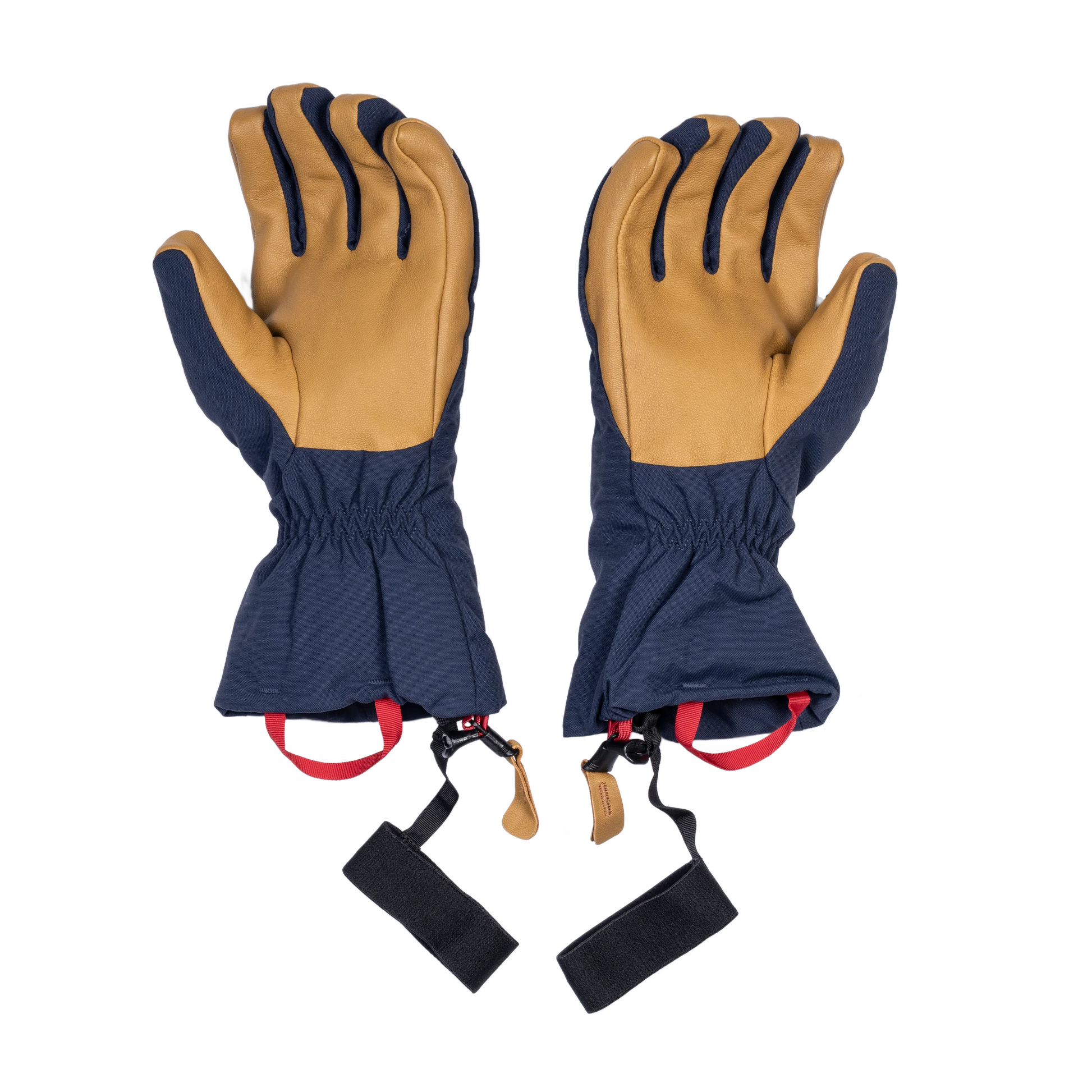 Mountain Equipment Guide Glove in Cosmos/Tan - palm view showing water-resistant goatskin leather