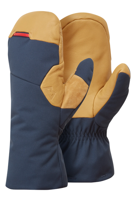 Mountain Equipment Guide Mitt in Cosmos/Tan - showing waterproof DRILITE insert and PrimaLoft insulation