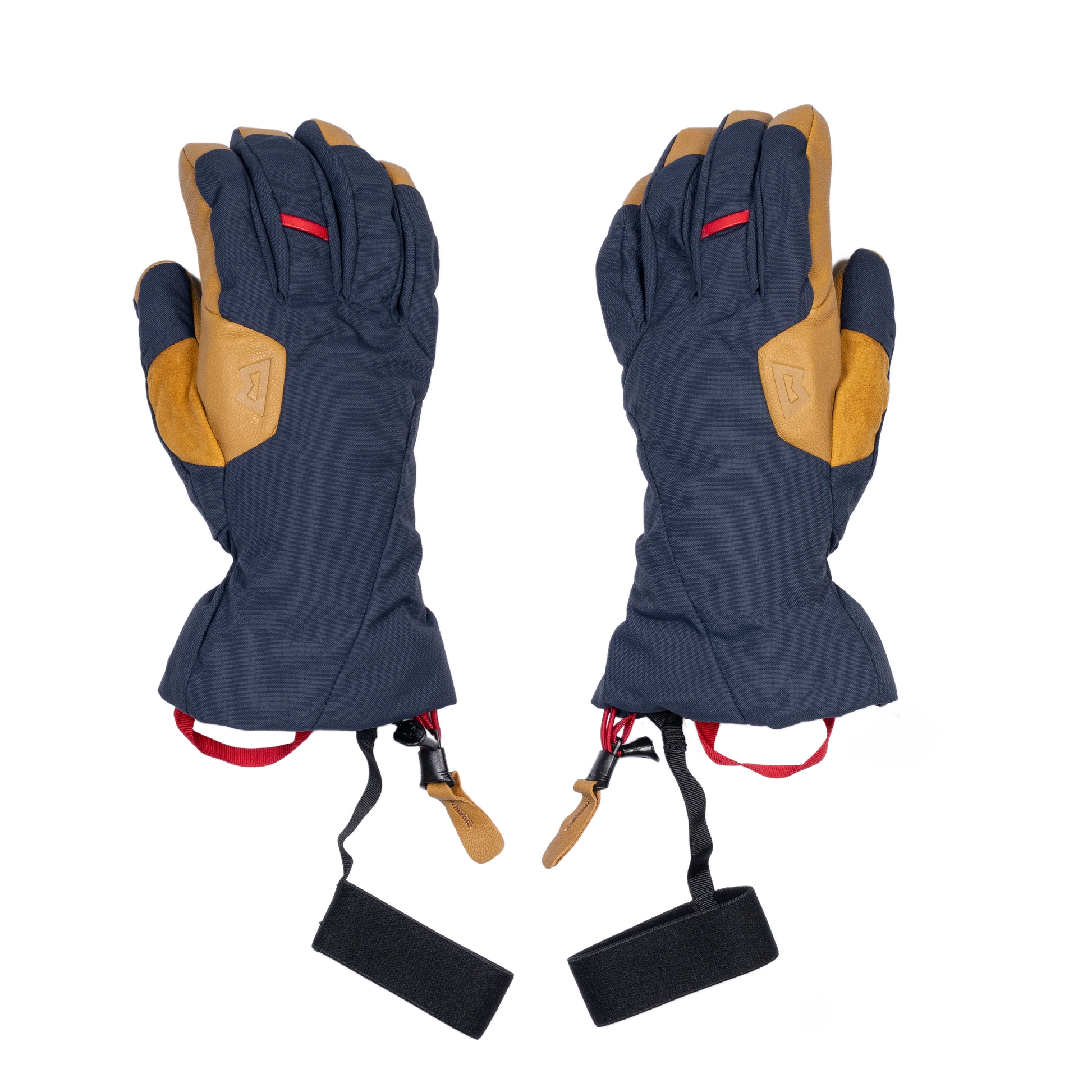 Mountain Equipment Guide Women's Glove in Cosmos/Tan - front view showing 160D Nylon Oxford outer fabric