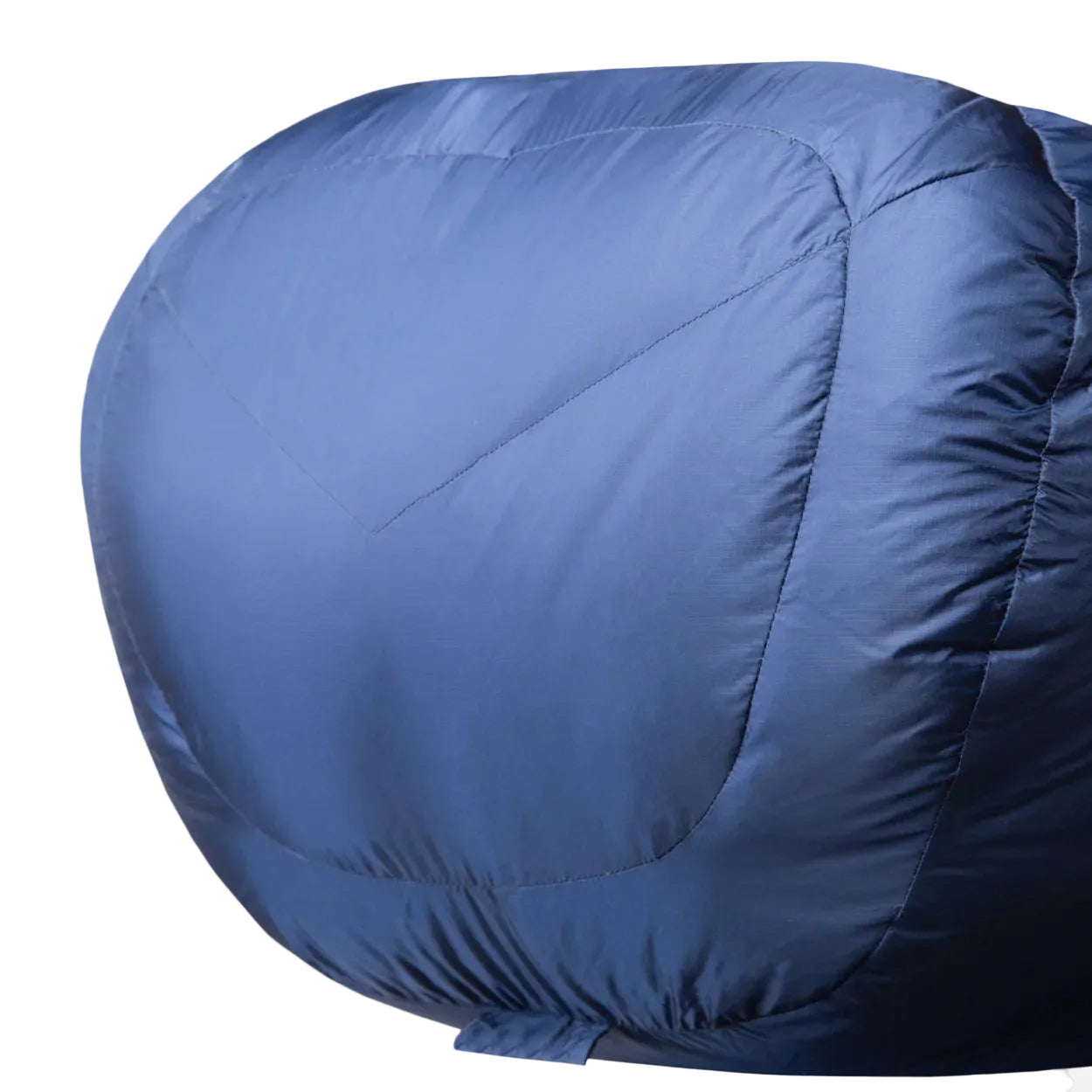 Mountain Equipment Helium 250 Women's Sleeping Bag in Medieval Blue - lifestyle view showing lightweight packable sleeping bag for warm-weather backpacking