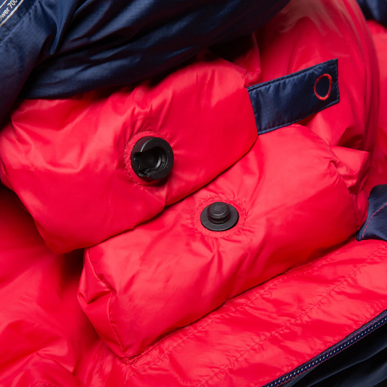 Supersoft 20D recycled lining detail on Mountain Equipment Helium 250 Women's Sleeping Bag in Medieval Blue showing PFAS-free DWR finish