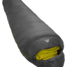 Mountain Equipment Helium GT 250 Sleeping Bag in Anvil Grey - front view showing recycled Helium 20D outer and roomy GT fit