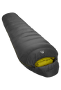 Mountain Equipment Helium GT 400 Sleeping Bag in Anvil Grey - front view showing recycled Helium 20D outer and roomy GT fit