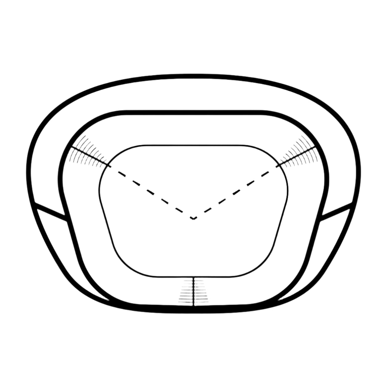 Mountain Equipment Helium GT 800 Sleeping Bag specification diagram showing four-baffle anatomically shaped and offset foot box construction for focused warmth