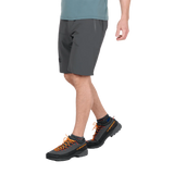 Mountain Equipment Ibex Mountain Men's Short in Anvil Grey - left side view showing thigh pocket