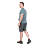 Mountain Equipment Ibex Mountain Men's Short in Anvil Grey - right side view showing Alpine Fit