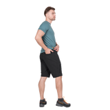 Mountain Equipment Ibex Mountain Men's Short in Black - right side view showing Alpine Fit