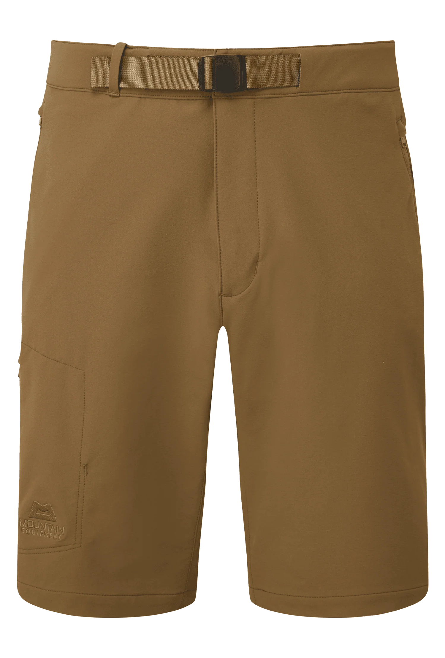 Mountain Equipment Ibex Mountain Men's Short in Desert Palm - front view showing integrated belt and zip pockets