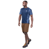 Zipped thigh pocket with mesh lining detail on Mountain Equipment Ibex Mountain Men's Short in Desert Palm