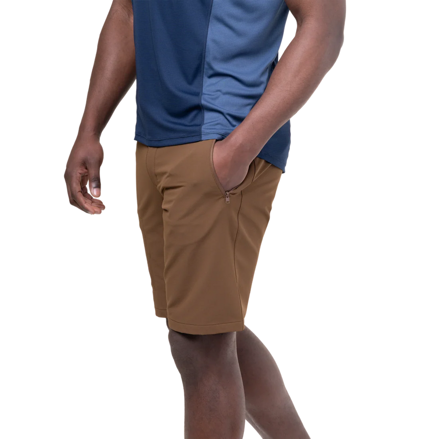 Mountain Equipment Ibex Mountain Men's Short in Desert Palm - left side view showing thigh pocket