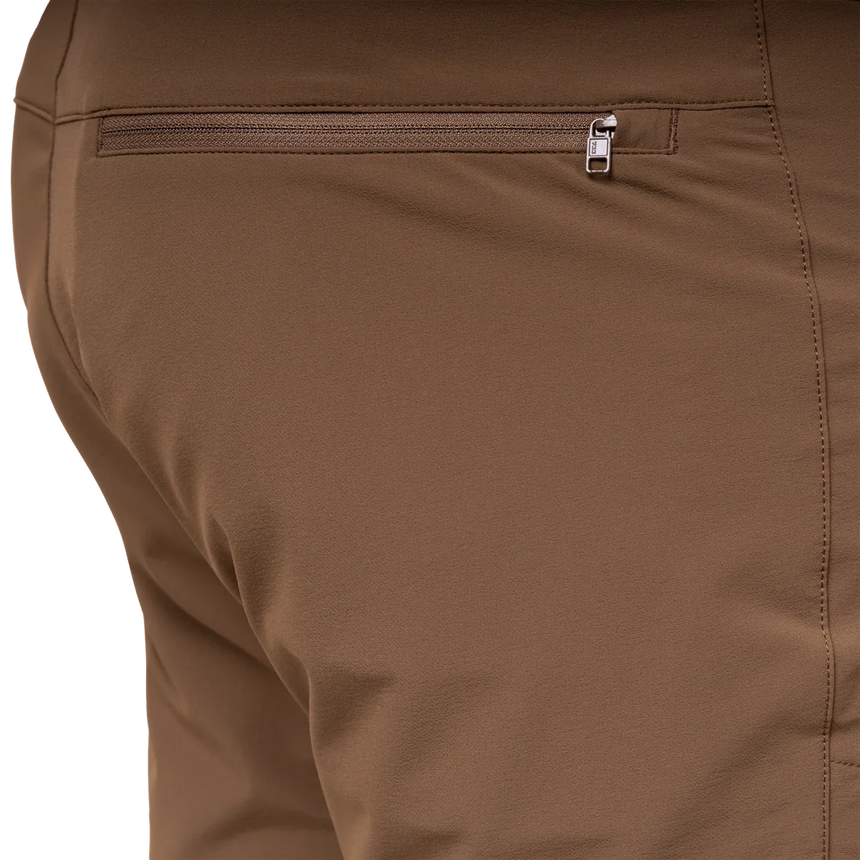 Mountain Equipment Ibex Mountain Men's Short in Desert Palm - right side view showing Alpine Fit