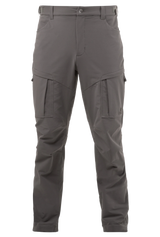 Mountain Equipment Ibex Pro Men's Pant in Anvil Grey - front view showing adjustable waistband and multiple zip pockets