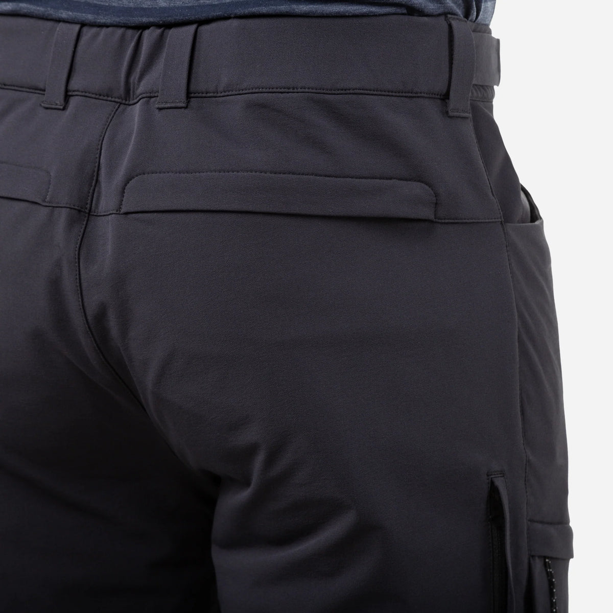 Articulated knee detail on Mountain Equipment Ibex Pro Men's Pant in Black for technical terrain