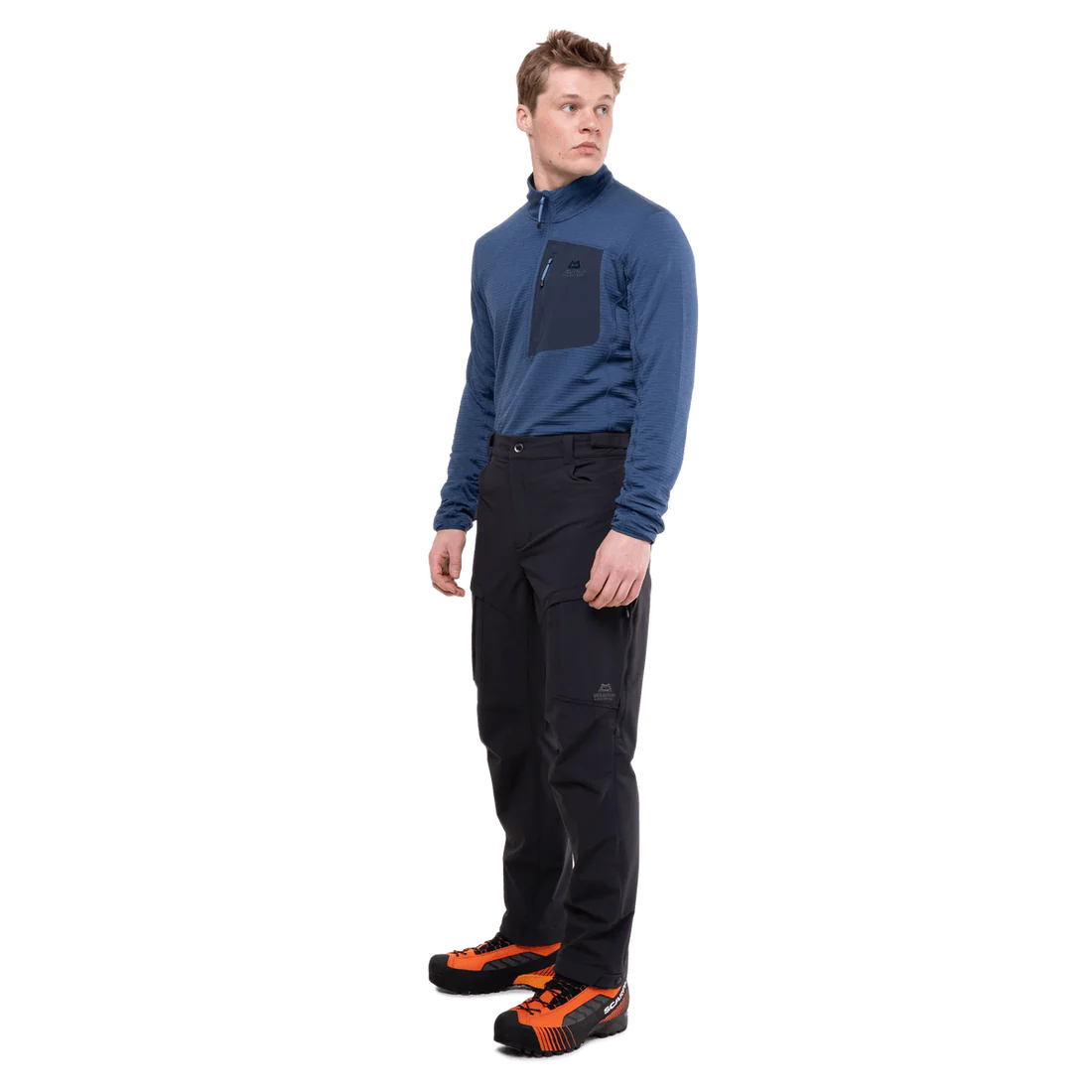 Mountain Equipment Ibex Pro Men's Pant in Black - back view showing rear zip pockets
