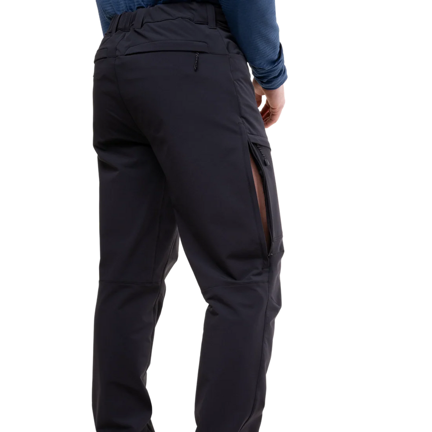 Zipped hand pocket detail on Mountain Equipment Ibex Pro Men's Pant in Black