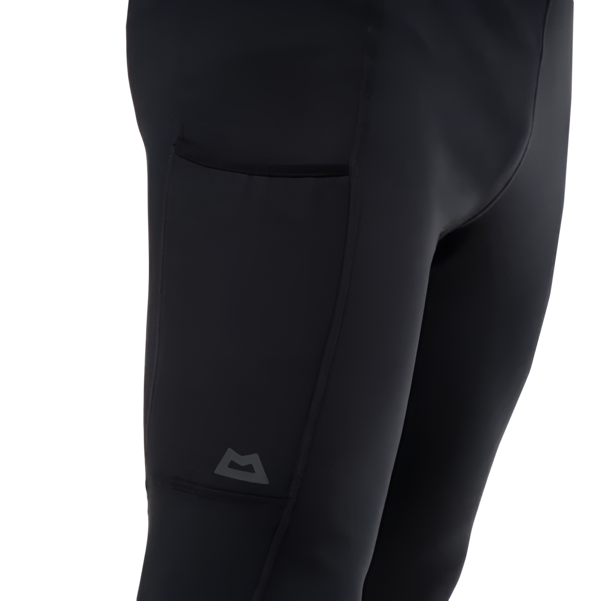 246 g/m² stretch Powerfleece brushed back fabric detail on Mountain Equipment Jorasses Lite Men's 3/4 Tight in Black