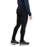 Mountain Equipment Jorasses Lite Men's Tight in Black - lifestyle view showing versatile fleece tight for hiking and winter running