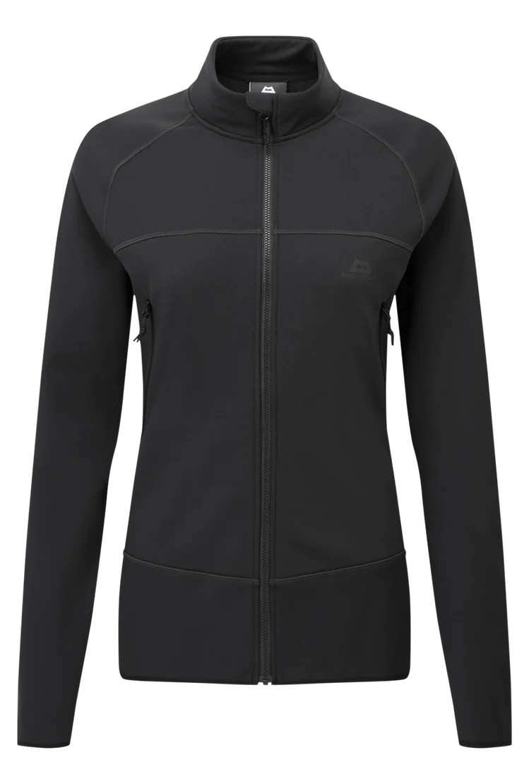 Mountain Equipment Jorasses Lite Women's Jacket in Black - front view showing 246 g/m² Powerfleece fabric and regular fit