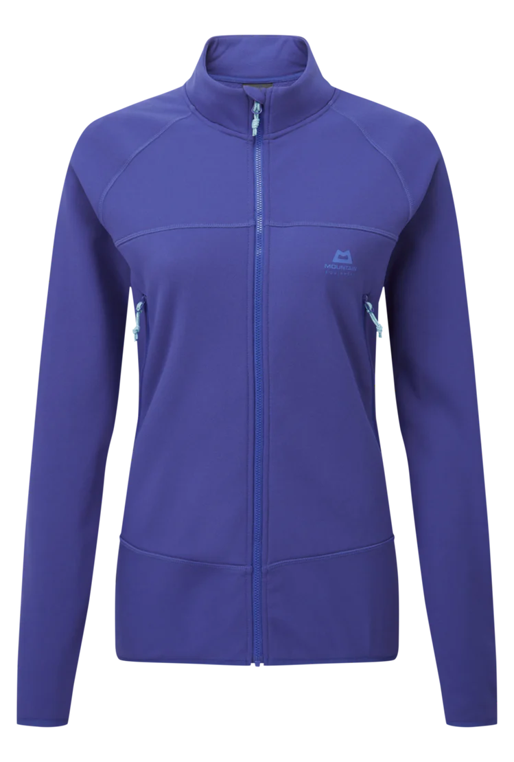 Mountain Equipment Jorasses Lite Women's Jacket in Clematis - front view showing 246 g/m² Powerfleece fabric and regular fit