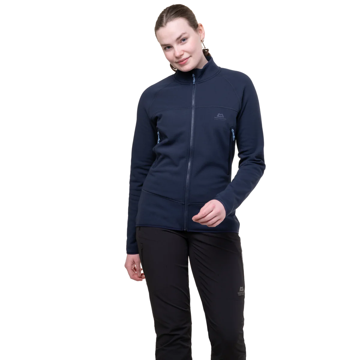 Mountain Equipment Jorasses Lite Women's Jacket in Cosmos - three quarter view showing regular fit and Powerfleece fabric