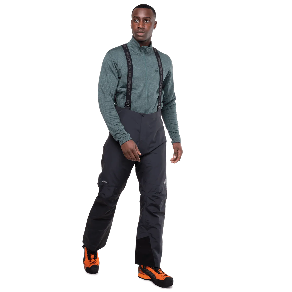 Mountain Equipment Karakoram Mountain Men's Pant in Black - front view showing 3-layer DRILITE 70D fabric