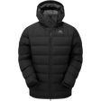 Mountain Equipment Lightline Eco Men's Jacket in Black - front view showing Drilite Loft 50D outer and zip-off Mountain Insulated Hood