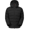 Mountain Equipment Lightline Eco Women's Jacket in Black - front view showing Drilite Loft 50D outer and zip-off Mountain Insulated Hood
