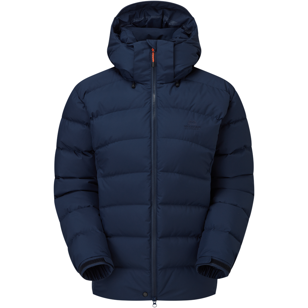 Mountain Equipment Lightline Eco Women's Jacket in Cosmos - back view showing stitch-through baffle construction and 100% recycled down insulation