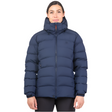 Mountain Equipment Lightline Eco Women's Jacket in Cosmos - front view showing Drilite Loft 50D outer and zip-off Mountain Insulated Hood