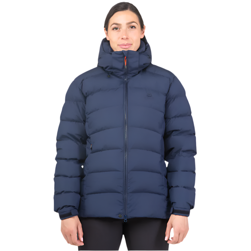Mountain Equipment Lightline Eco Women's Jacket in Cosmos - front view showing Drilite Loft 50D outer and zip-off Mountain Insulated Hood
