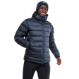 Mountain Equipment Lightline Men's Jacket in Blue Nights/Cosmos - front view showing Drilite Loft outer and zip-off Mountain Insulated Hood