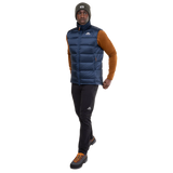 Mountain Equipment Lightline Men's Vest in Navy - detail view showing inner zipped security pocket