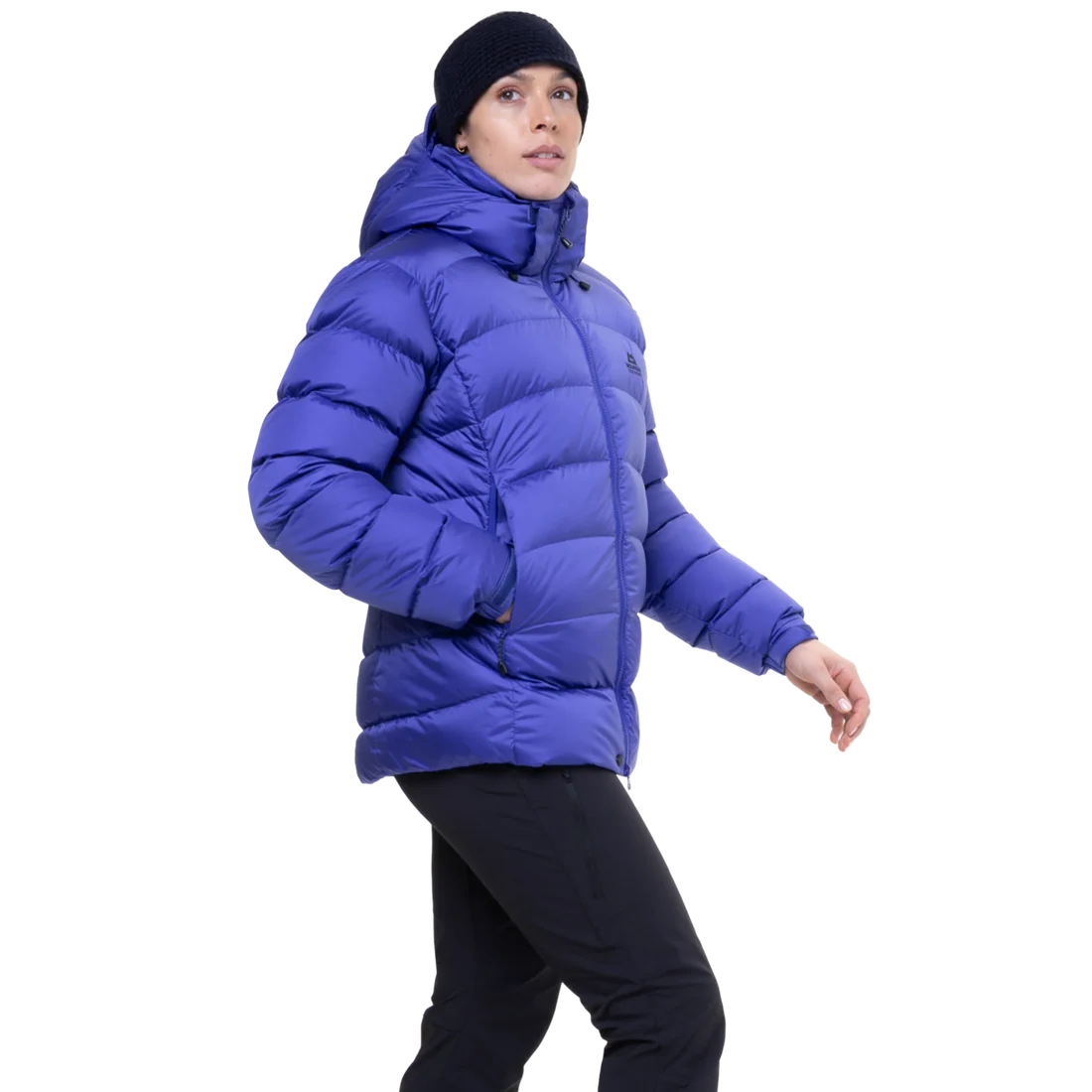 Mountain Equipment Lightline Women's Jacket in Clematis - back view showing stitch-through baffle construction and Mountain fit