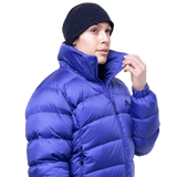 Zip-off Mountain Insulated Hood detail on Mountain Equipment Lightline Women's Jacket in Clematis