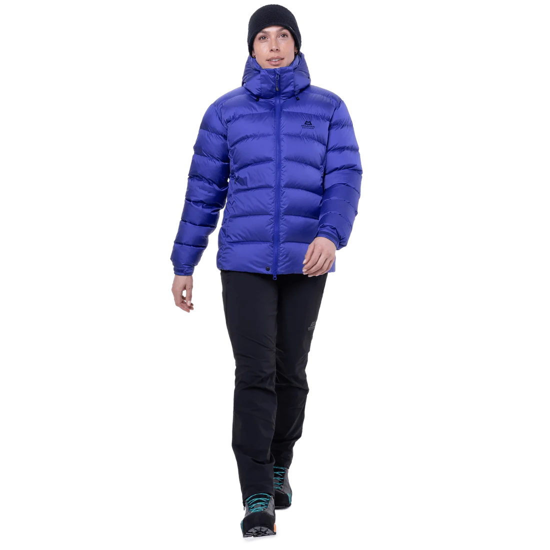 Zipped hand warmer pocket detail on Mountain Equipment Lightline Women's Jacket in Clematis