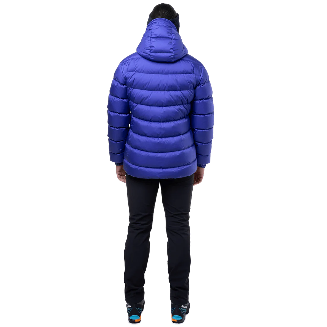 Mountain Equipment Lightline Women's Jacket in Clematis - side view showing dual tether hem drawcords and adjustable elasticated cuffs