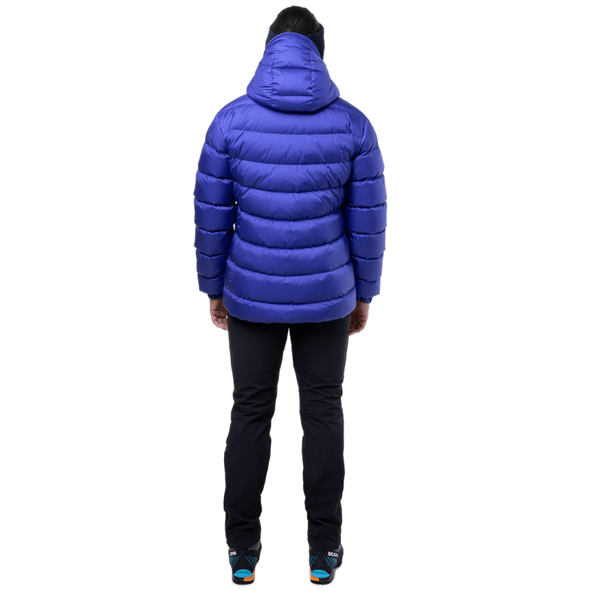 Mountain Equipment Lightline Women's Jacket in Clematis - side view showing dual tether hem drawcords and adjustable elasticated cuffs