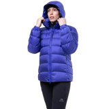 2-way YKK moulded centre front zip detail on Mountain Equipment Lightline Women's Jacket in Clematis