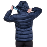 Zip-off Mountain Insulated Hood detail on Mountain Equipment Lightline Women's Jacket in Cosmos